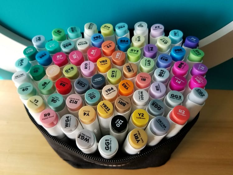 72 Colors Ohuhu Alcohol Brush Markers, Double Tipped Sketch